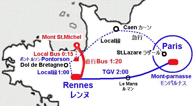 モン・サン・ミッシェル Map